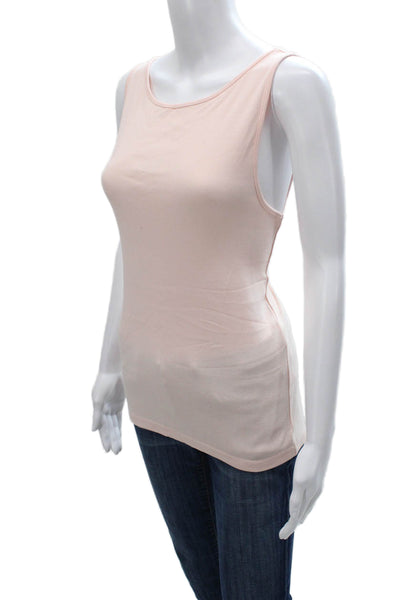 J Crew Women Basic Tank Pink Scoop Neck Cotton Sleeveless Size L