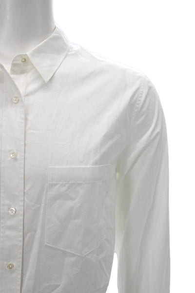 Vince Mens Long Sleeves Button Down Shirt White Cotton Size Extra Large