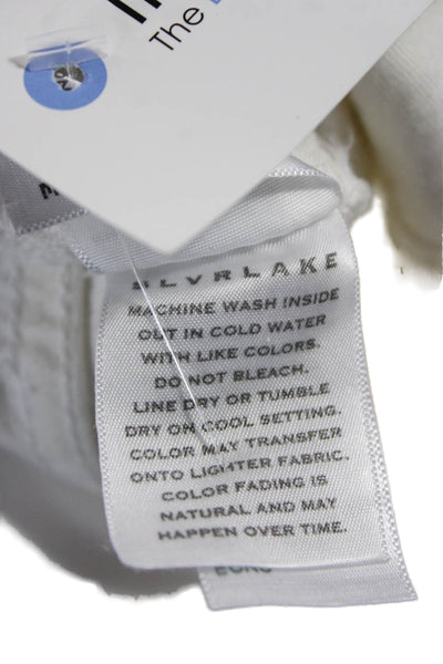 Slvrlake Women Cropped Jeans White High Rise Button Cotton Size 25