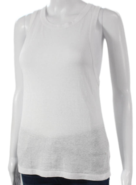 Z Supply Women Basic Sleeveless Tank White Polyester Round Neck Size S