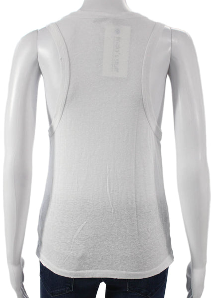 Z Supply Women Basic Sleeveless Tank White Polyester Round Neck Size S