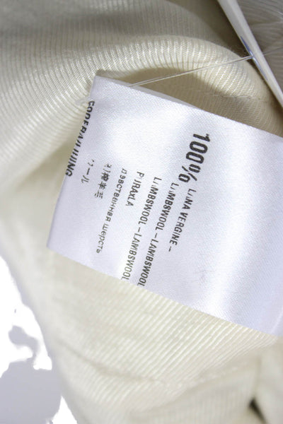 Vince Mens Long Sleeves Button Down Shirt White Cotton Size Extra Large