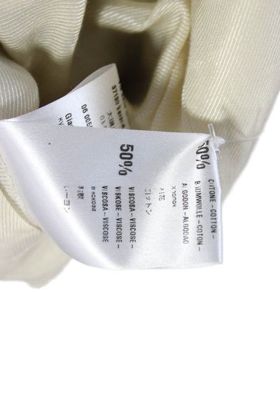 Tela Women Basic Checked Cotton Collared Button Blazer Long Sleeve Size 42