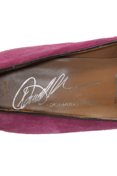 Donald J Pliner Womens Suede Silver Tone Detail Heels Purple Size 7.5