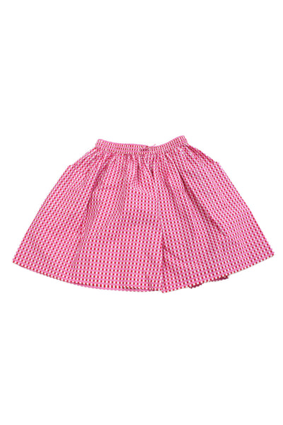 Jacadi Childrens Girls Plaid A Line Skirt Pink Red Cotton Size 8
