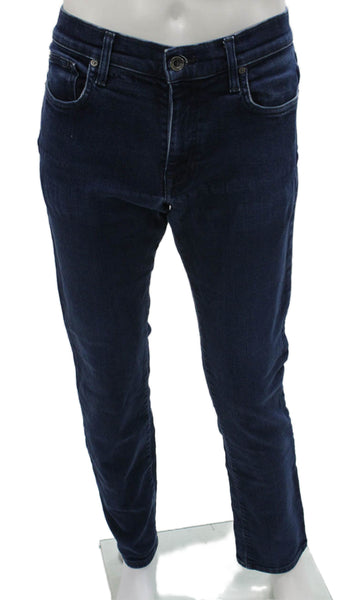 Joes Mens Straight Jeans Blue Button Cotton Solid Fall Size 34