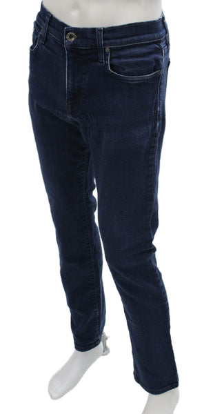 Joes Mens Straight Jeans Blue Button Cotton Solid Fall Size 34