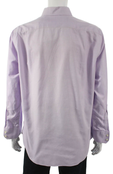 Charles Tyrwhitt Mens Purple Cotton Collared Button Shirt Size L