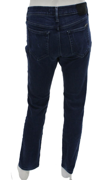 Joes Mens Straight Jeans Blue Button Cotton Solid Fall Size 34