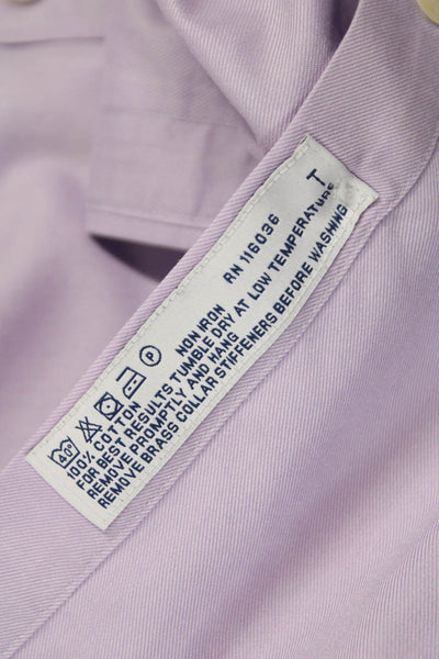 Charles Tyrwhitt Mens Purple Cotton Collared Button Shirt Size L