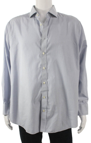 Charles Tyrwhitt Men's Long Sleeves Casual Button Down Plaid Shirt Size 17.5