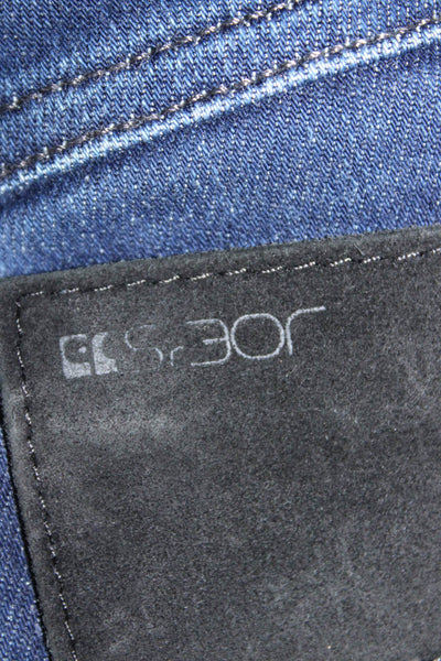 Joes Mens Straight Jeans Blue Button Cotton Solid Fall Size 34