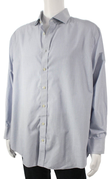 Charles Tyrwhitt Men's Long Sleeves Casual Button Down Plaid Shirt Size 17.5