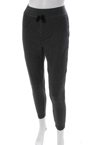 Fuzzi Women Ankle Leggings Gray Virgin Wool Solid Size 40