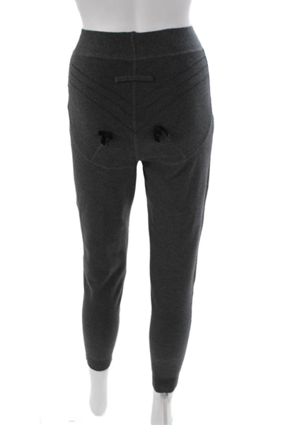 Fuzzi Women Ankle Leggings Gray Virgin Wool Solid Size 40