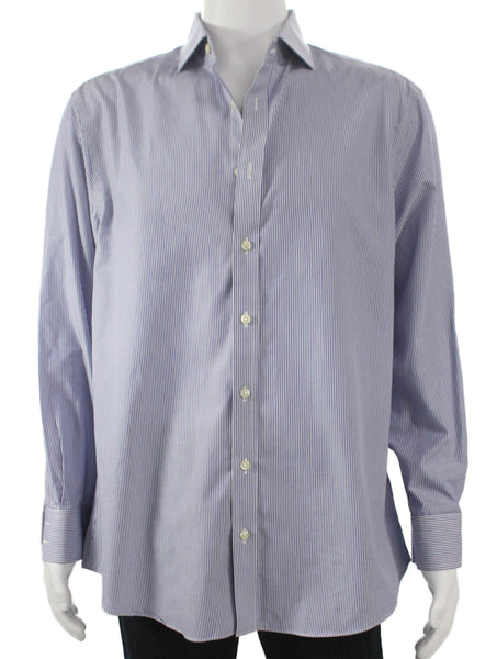 Charles Tyrwhitt Men's Long Sleeves Casual Button Down Stripes Size 16.5
