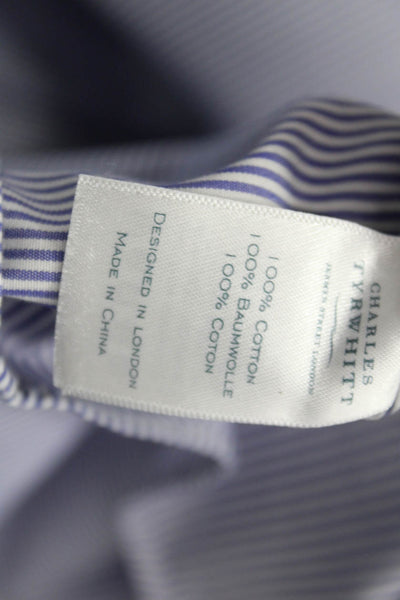 Charles Tyrwhitt Men's Long Sleeves Casual Button Down Stripes Size 16.5