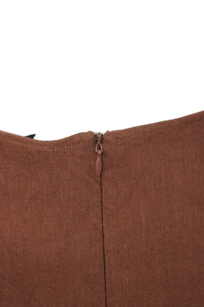 Zara Womens Mini Halter Viscose Brown Sleeveless Zip Dress Size S