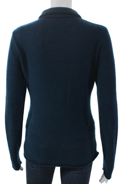 Magaschoni Womens Cashmere Turtleneck Pullover Blue Size M