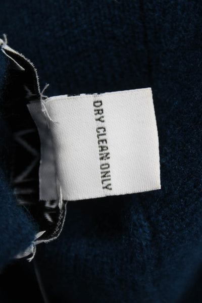 Magaschoni Womens Cashmere Turtleneck Pullover Blue Size M