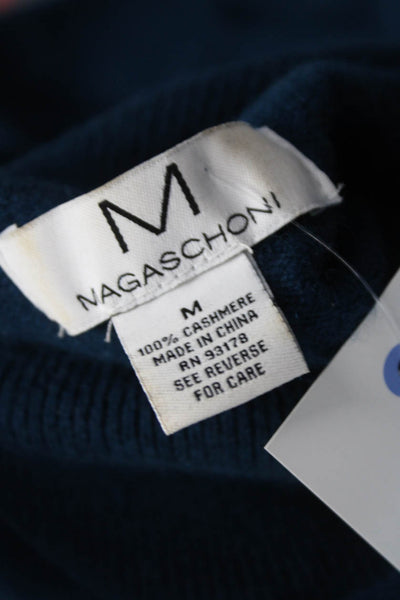 Magaschoni Womens Cashmere Turtleneck Pullover Blue Size M