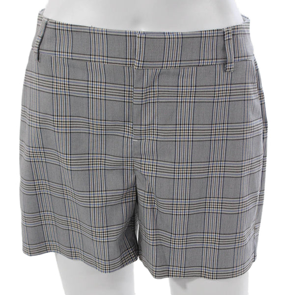 Ecru Womens Chino Plaid Gray Polyester Shorts Zip Size 4