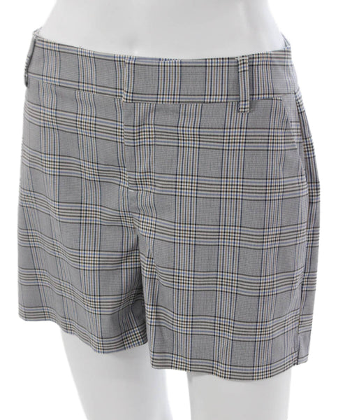 Ecru Womens Chino Plaid Gray Polyester Shorts Zip Size 4