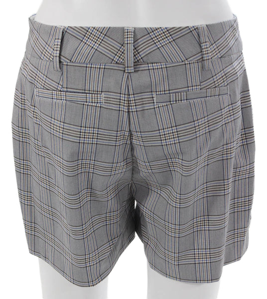 Ecru Womens Chino Plaid Gray Polyester Shorts Zip Size 4