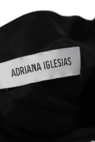 Adriana Iglesias Women Maxi Dress Black One Shoulder Geometric Size 38