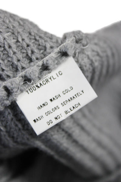 Tina Demel Womens Pullover Sweater Boat Neck Long Sleeve Gray Acrylic Size M