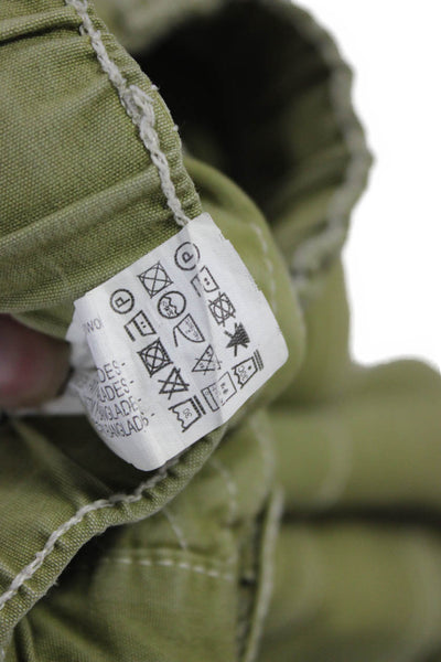 Zara Women Cargo Pants Green Cotton Drawstring 30in Size 4
