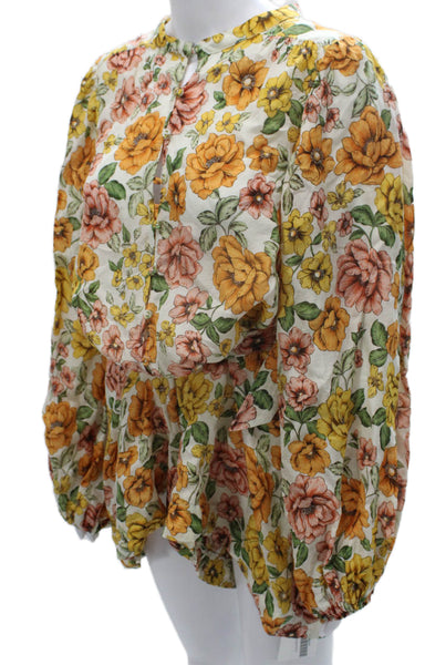 Kivari Women Romper Floral Multicolor Viscose Long Sleeve Button Size 12