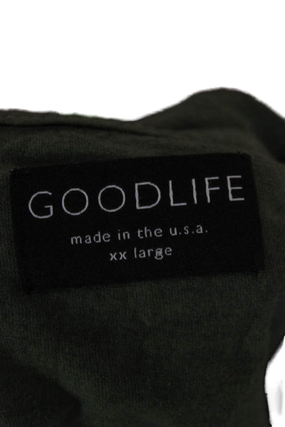 Goodlife Mens Basic Green Cotton Crew Neck Short Sleeve T-Shirt Size 2XL