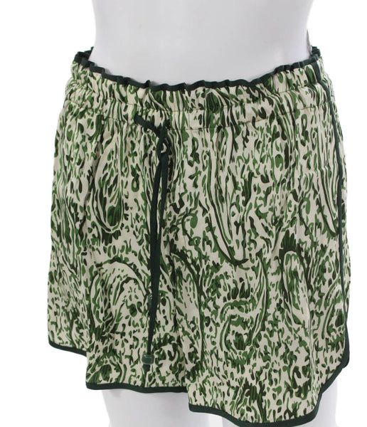 Zara Womens Paisley Viscose Drawstring Shorts Spring Size S