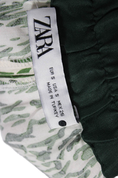 Zara Womens Paisley Viscose Drawstring Shorts Spring Size S