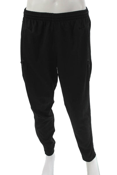 Adidas Mens Black Track Pants Drawstring Polyester Size L