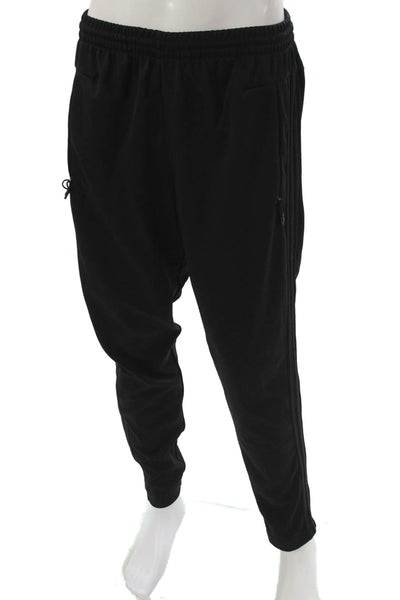Adidas Mens Black Track Pants Drawstring Polyester Size L