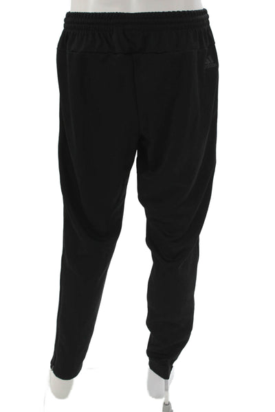 Adidas Mens Black Track Pants Drawstring Polyester Size L