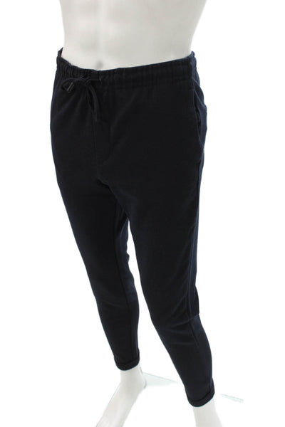 Zara Unisex Adults Black Cotton Jogger Pants Drawstring Solid Size S