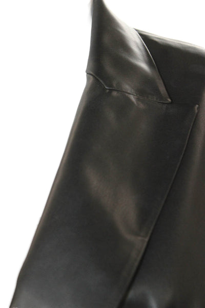 Zara Women Basic Jacket Black Polyurethane Long Sleeve Button Size M