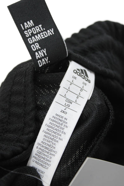 Adidas Mens Black Track Pants Drawstring Polyester Size L