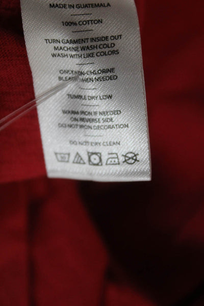 Rhone Mens Short Sleeves Henley Shirt Red Cotton Size Extra Large
