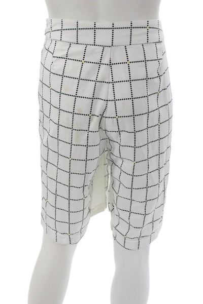 Nike Mens Athletic Check Polyester Shorts White Zip Size L