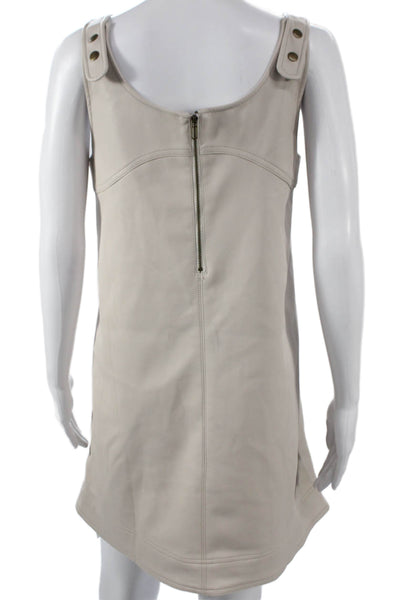 Pilcro Anthropologie Women Shift Dress Beige Scoop Neck Knee Length Size 4