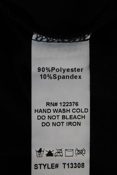 Mustard Seed Womens Wrap V-Neck Long Sleeve Solid Black Sweater Size S