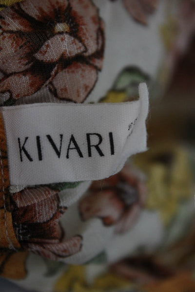 Kivari Women Romper Floral Multicolor Viscose Long Sleeve Button Size 12