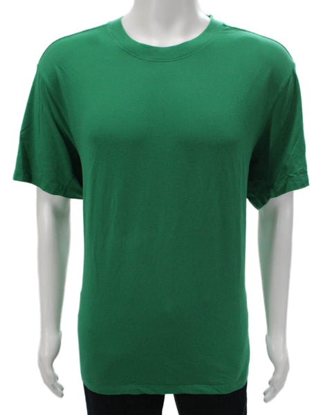 Lululemon Mens Basic Green Cotton Crew Neck T-Shirt Short Sleeve Size L