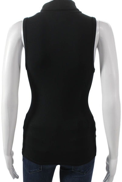 Babaton Womens Basic Black Mock Neck Sleeveless Viscose Tank Size XS