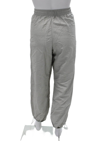Zara Women Windbreaker Pants Gray Polyamide Drawstring Size XS