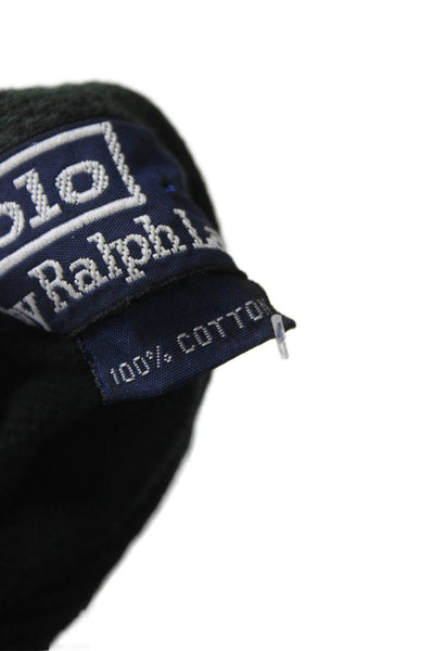 Polo Ralph Lauren Mens Button Front Collared Gingham Shirt Green Black Size XL